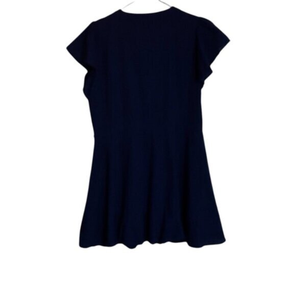 Lulu’s Women’s XL Navy Blue Button-Down Dress Lined Flutter Sleeves Vneck - Picture 8 of 8
